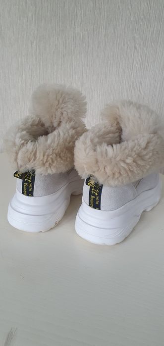 Зимние ботинки замша мех теплые