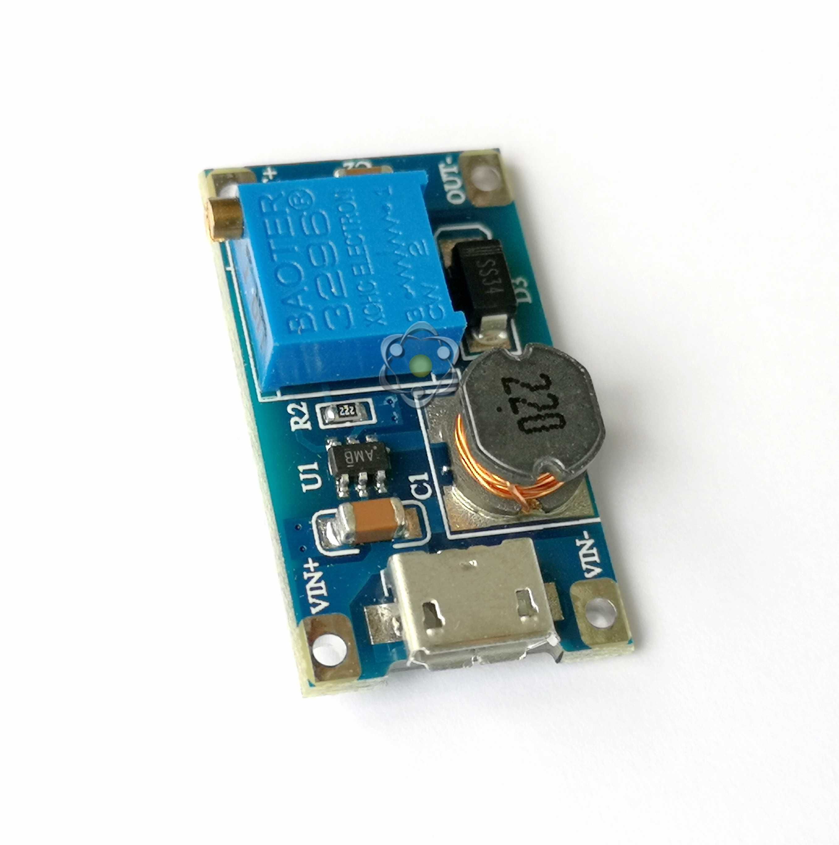 MT3608 Повышающая плата DC с microUSB входом ток нагрузки до 2А