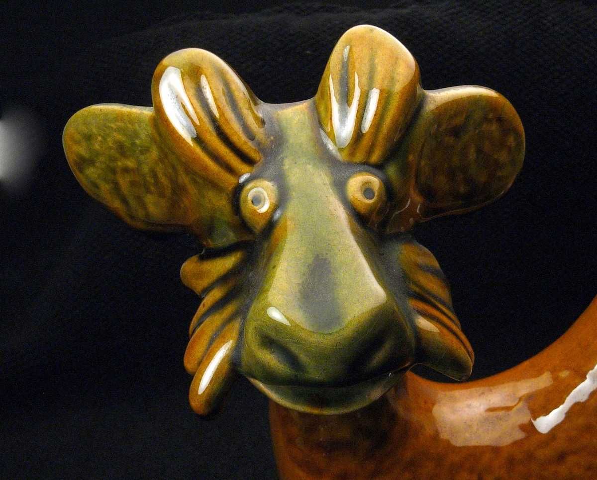Ceramika Artystyczna Koziołek Figurka Zwierzęcia z połowy wieku