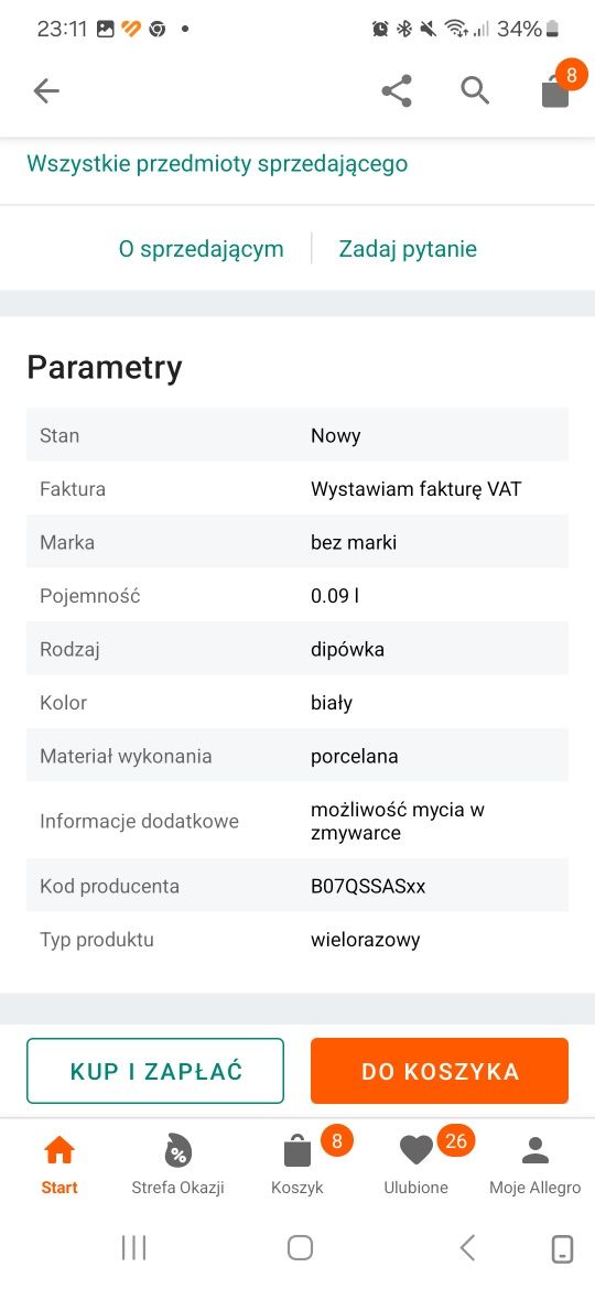 Miseczki porcelanowe  do sosów i dipy .przystawki 8 sztuk