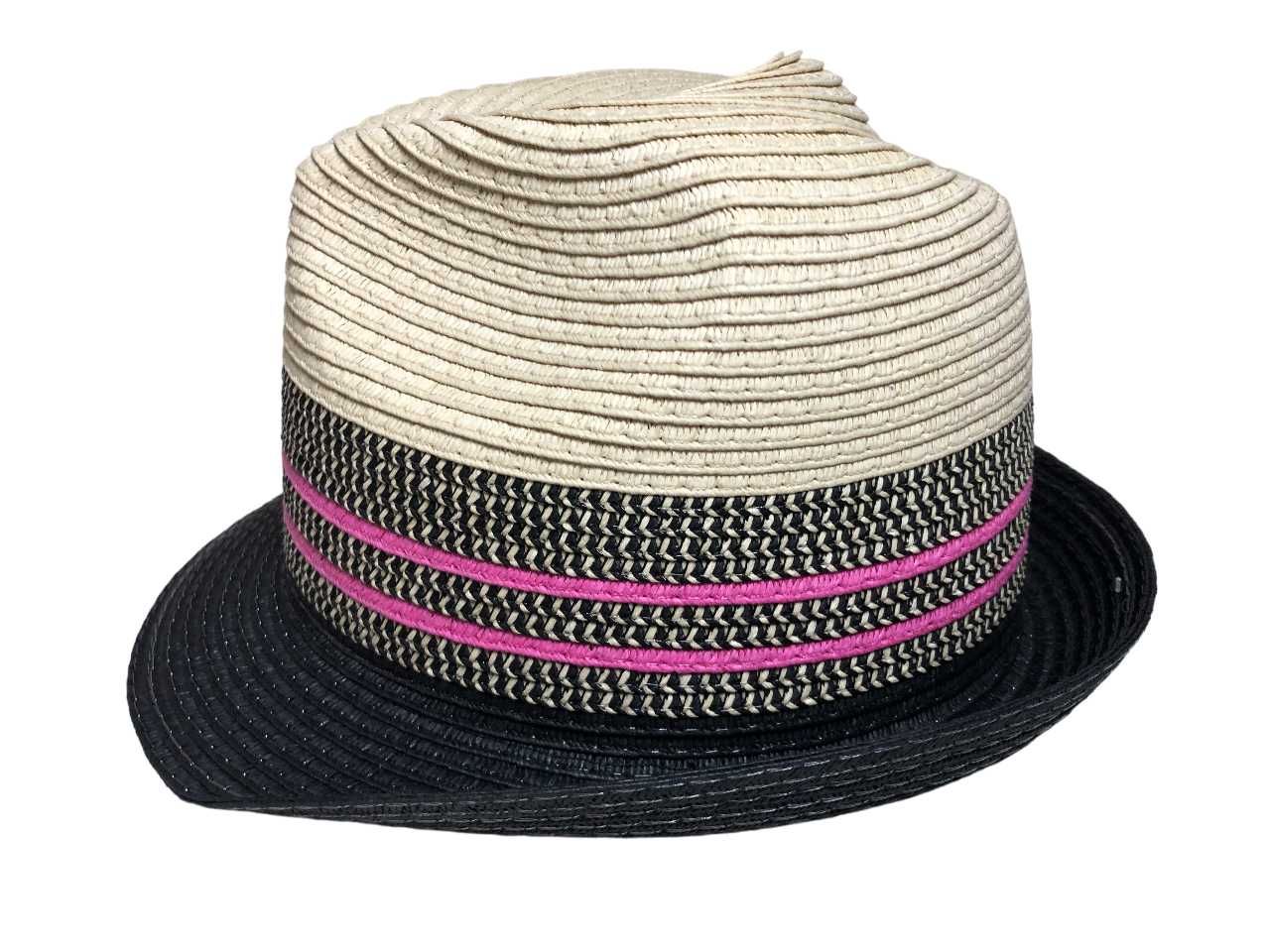2053 Plażowy Damski Kapelusz Słomkowy TRILBY Letni Na Plażę 57cm