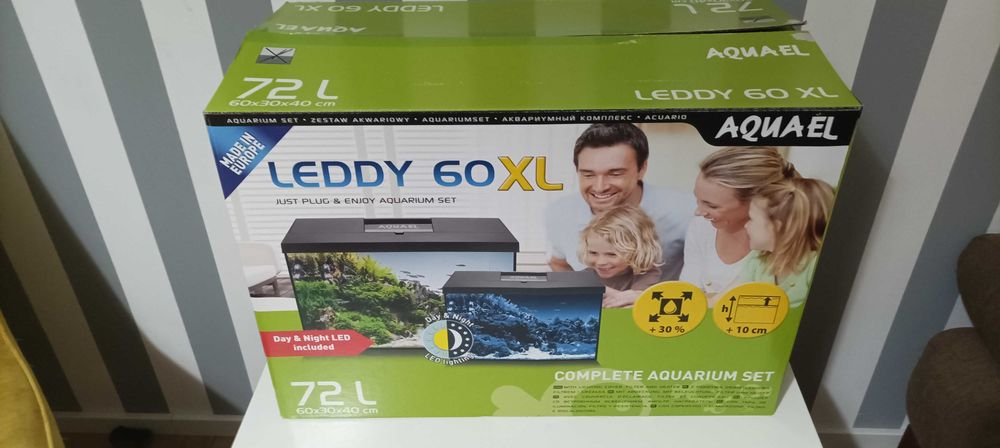 aquael leddy 60 xl 72l zestaw akwarium pokrywa LED filtr grzałka