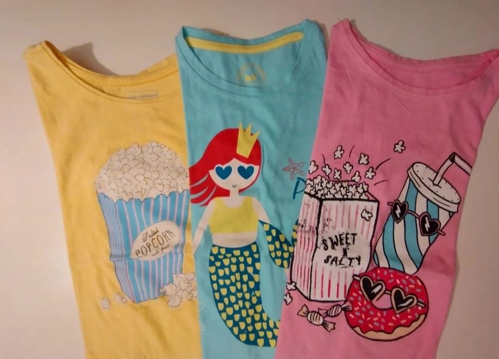 Conjunto de t-shirts várias marcas - 7/8 anos