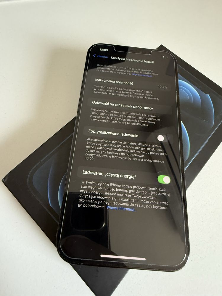 iPhone 12 Pro Max 512gb Blue Idealny Bateria 100%