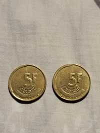 Монета Бельгія 5 франків 1986 1987 рік