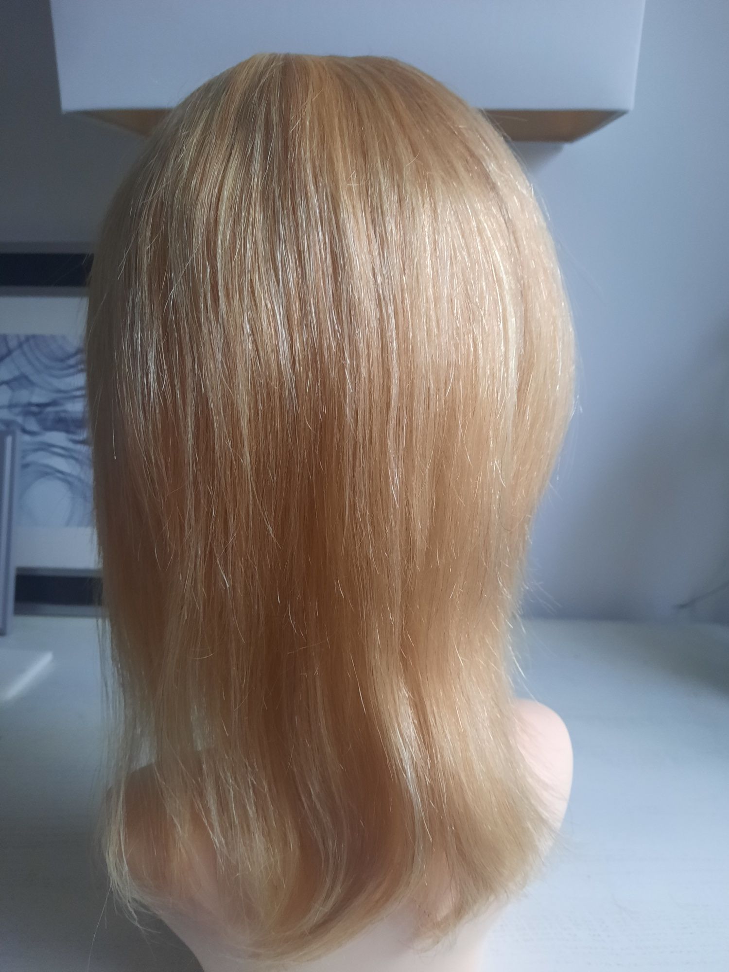 Blond peruka ludzkie włosy prawdziwe naturalne t part siateczka baleya
