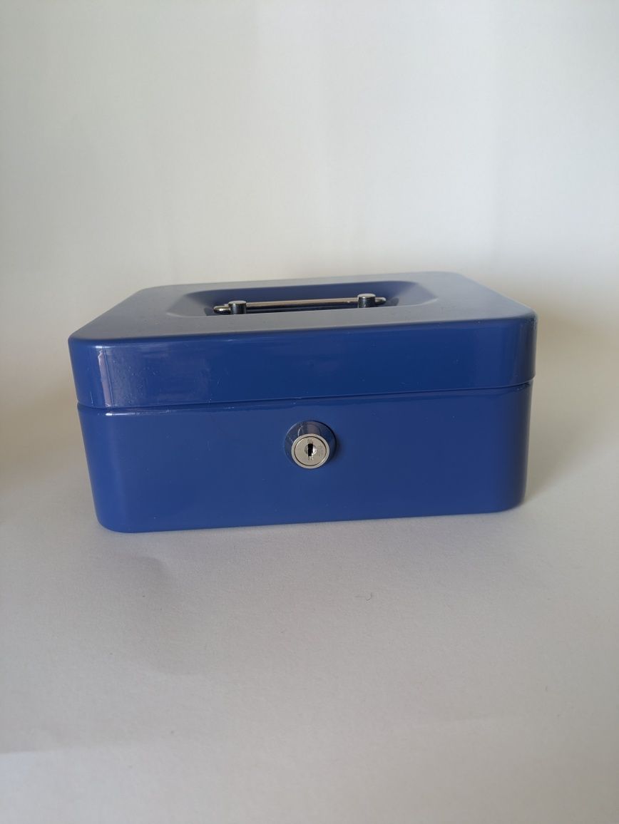 Cofre com chave 25 x 9 x 20 cm - Caixa de Dinheiro Fechável com Chave
