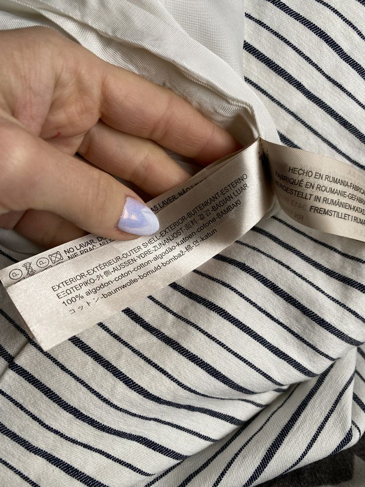 Massimo Dutti sukienka w paski wiskoza gole plecy
