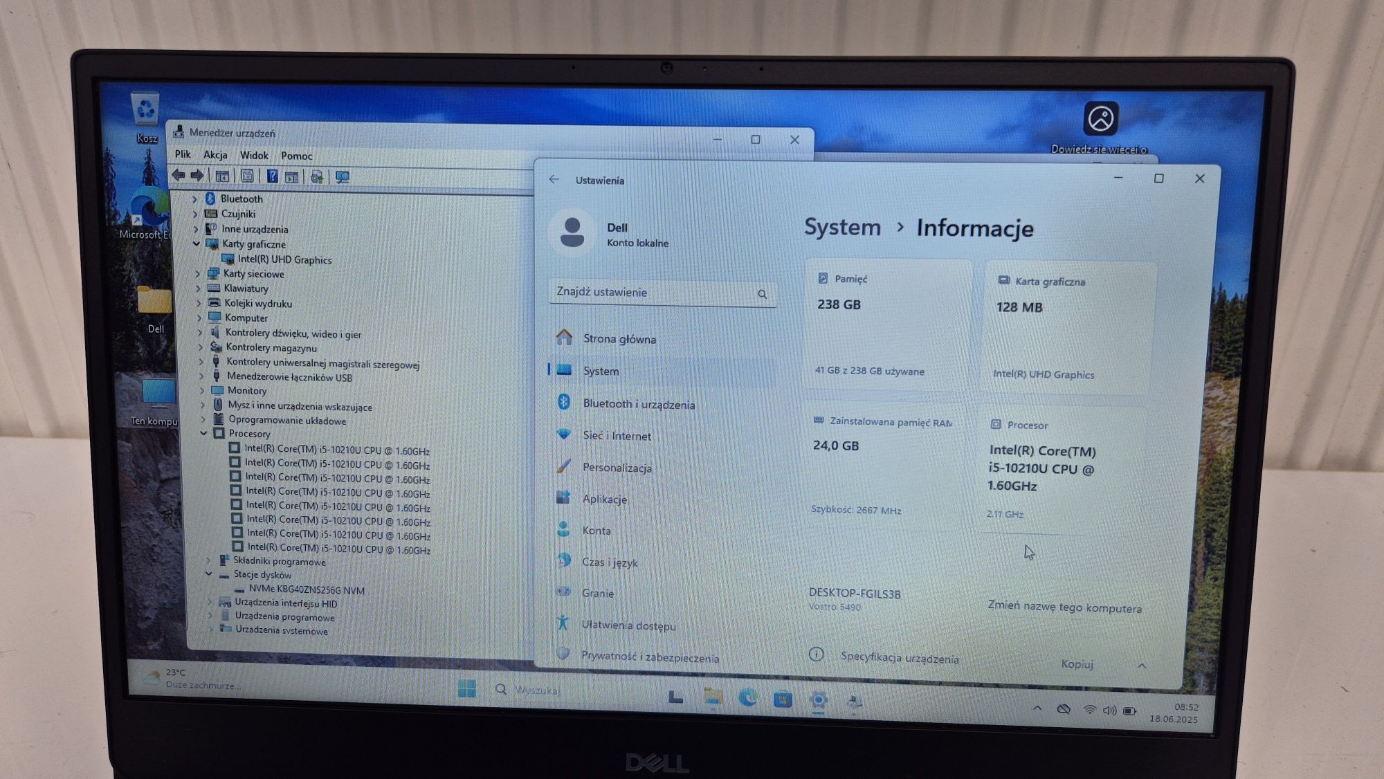 Dell Vostro 5490 14/i5-10210U/24GB/256SSD/WIN11