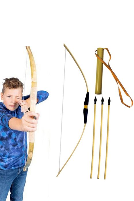 Łuk drewniany strzały Kołczan zabawka