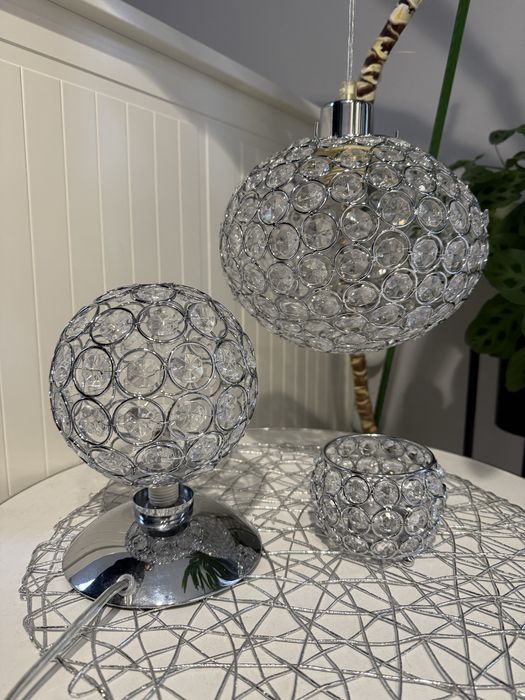 Zestaw oświetleniowy lampka nocna lampka wisząca kryształkowa