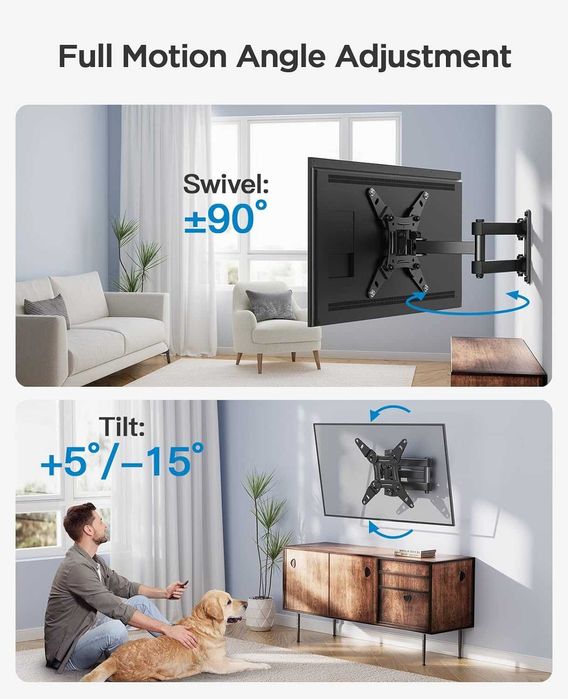 Stojak na telewizor Przechylny i obrotowy Przegubowy ścienny