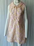 Vintage 60's 70's urocza sukienka w kwiaty kołnierzyk mini 38 M