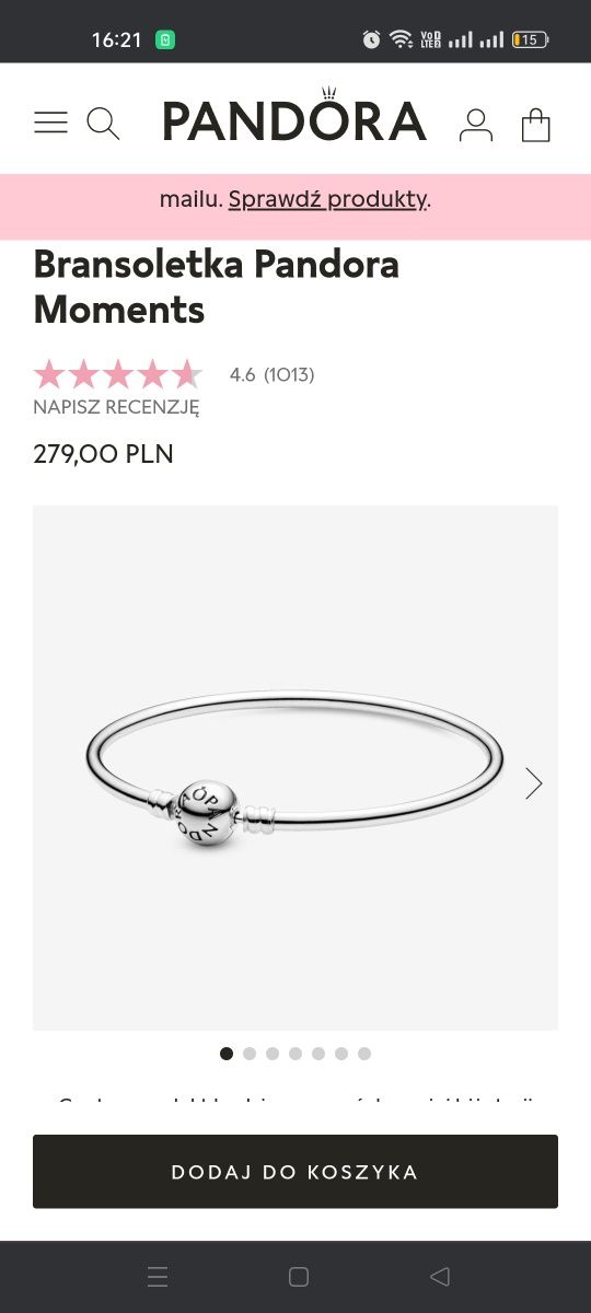 Bransoletka Pandora bangle 19