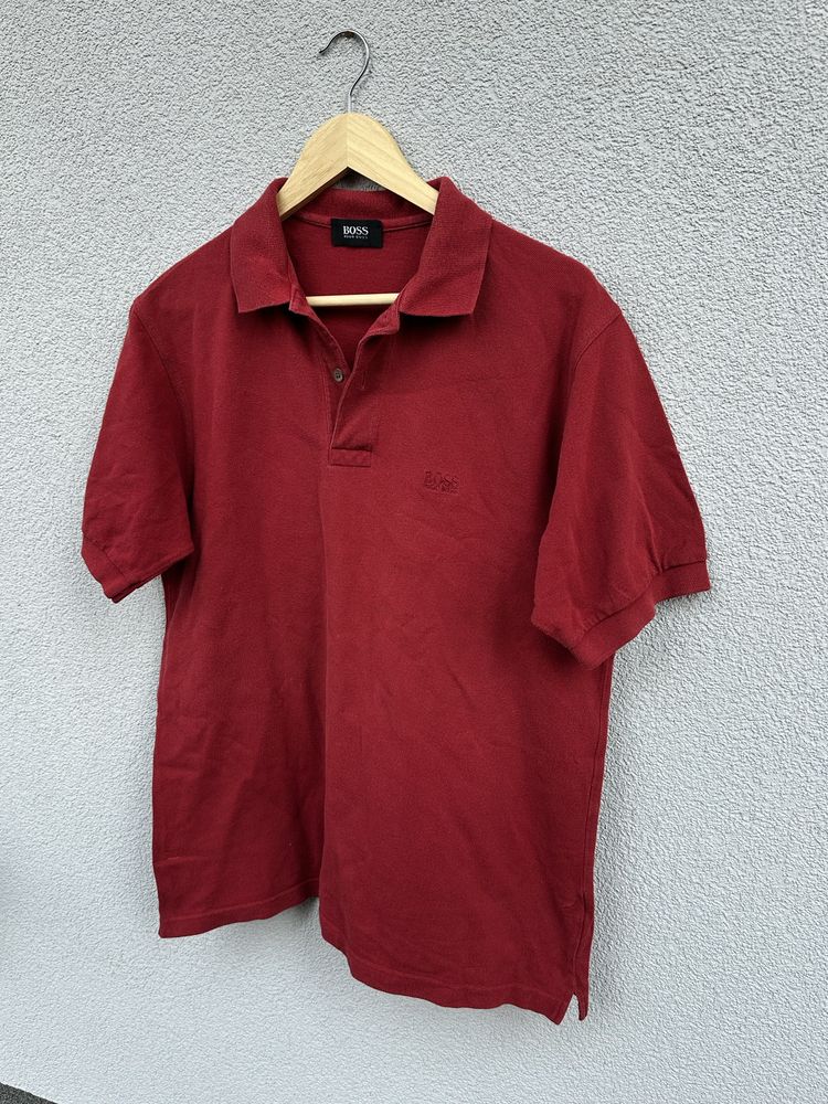 Hugo Boss L czerwona koszulka polo haft logo