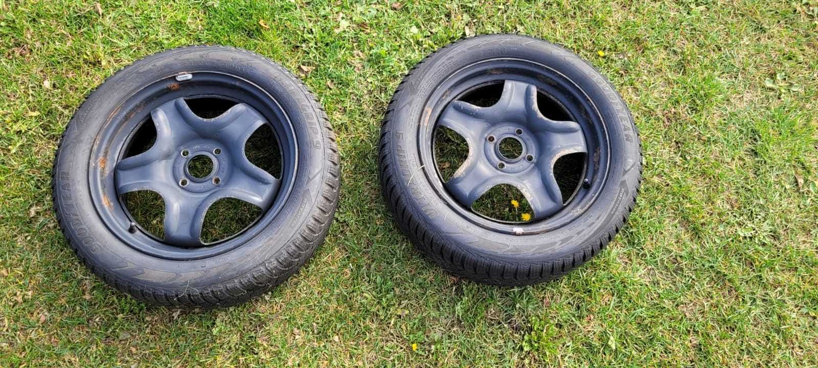 Felgi strukturalne 4x100 6J ET37 z oponami 
zimowymi 195/55 R16