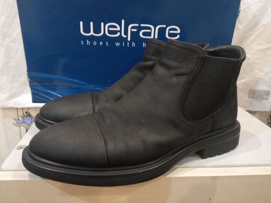 Продам мужские демисезонные кожаные утеплённые ботинки Welfare