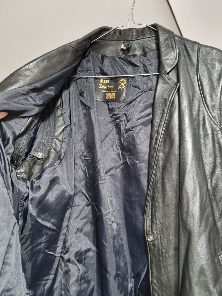 Skórzana kurtka vintage uniseks Real Leather Rozmiar M czarna Sardar