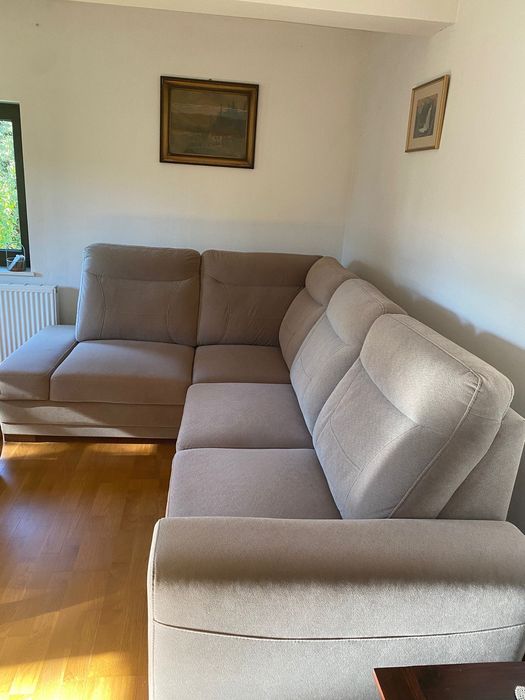 Sofa z narożnikiem szara rozkładana