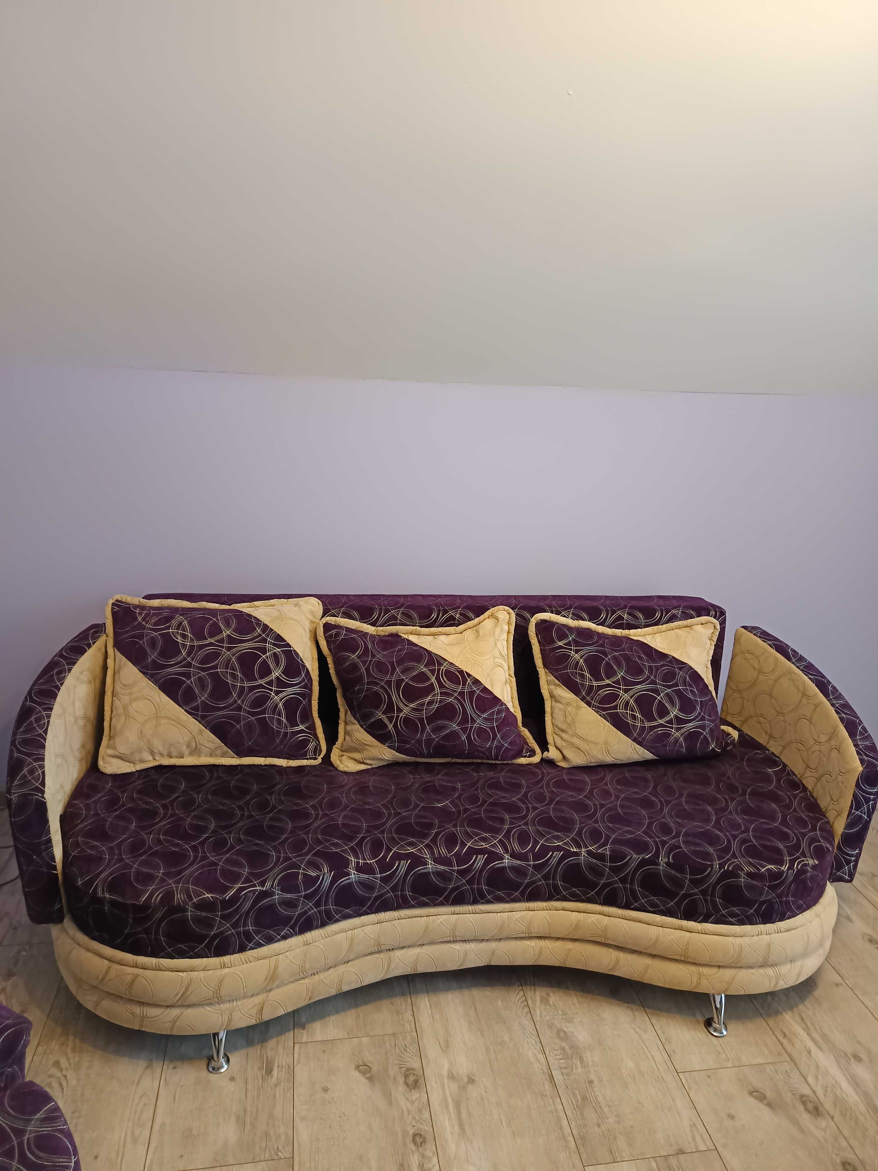 Sofa 2 fotele i pufa