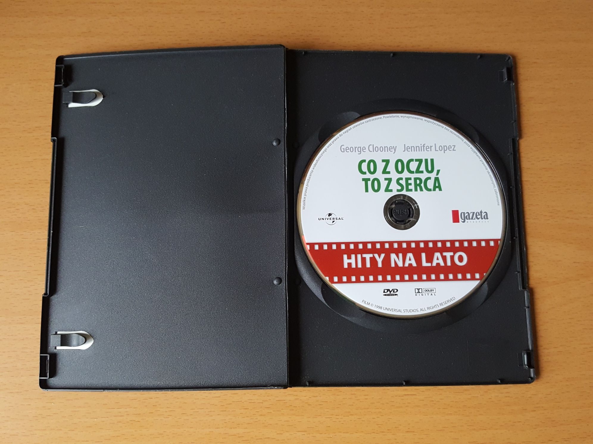 Film DVD "CO Z OCZU, TO Z SERCA", George Clooney i Jennifer Lopez