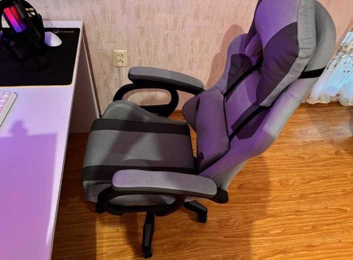 крісло ігрове геймерське з підстакою тканеве кресло игровое vector