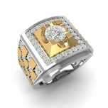 Złoty sygnet z brylantem 1.25ct oraz 48 brylantów