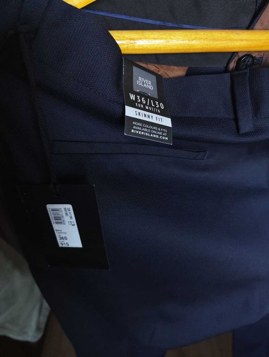 Джинсы брюки River Island trousers Англия w36 stretch navy.