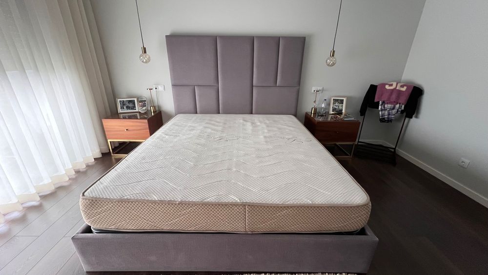 Cama casal em tecido 1,80x2,00