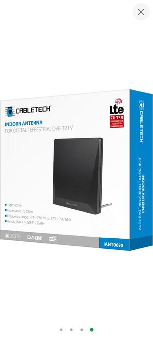 Кімнатна антена Cabletech DVB-T2 з LTE фільтром
