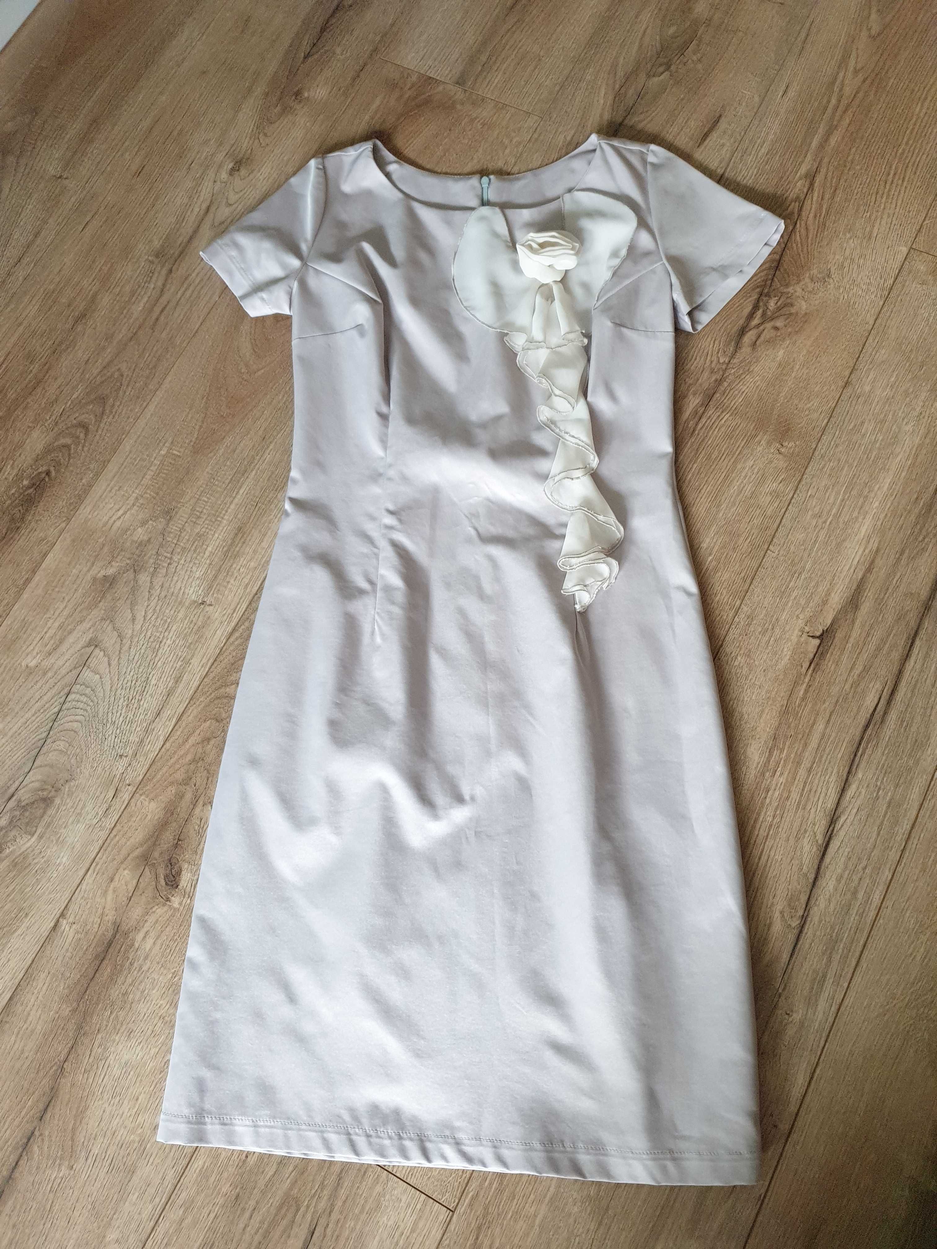 Sukienka kremowa beżowa S 36 M 38 Oliwia komunia chrzciny wesele