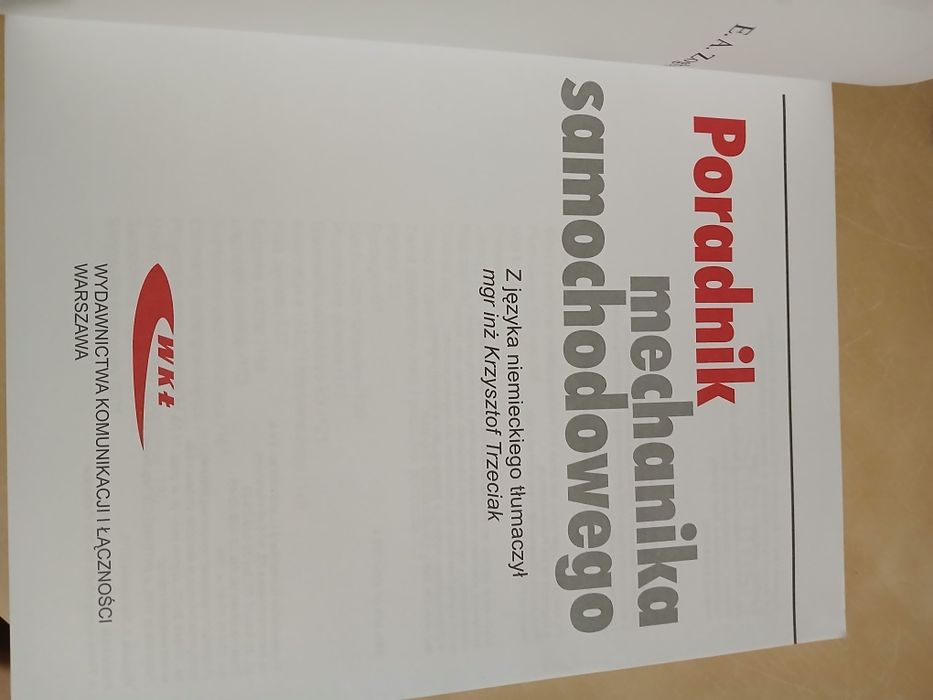 Poradnik mechanika samochodowego E.A.Zogbaum książka WKŁ