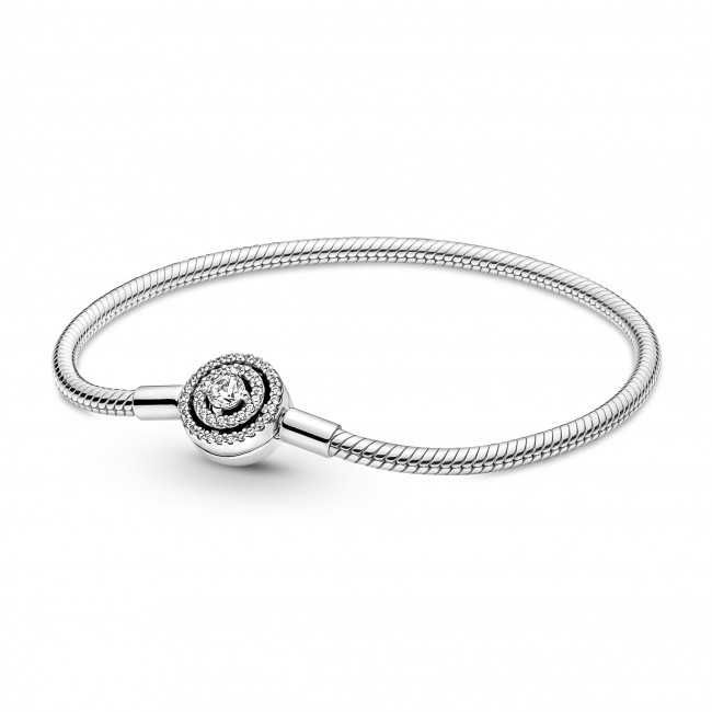 Pulseira Halo Pandora em Prata de Lei S925 Nova