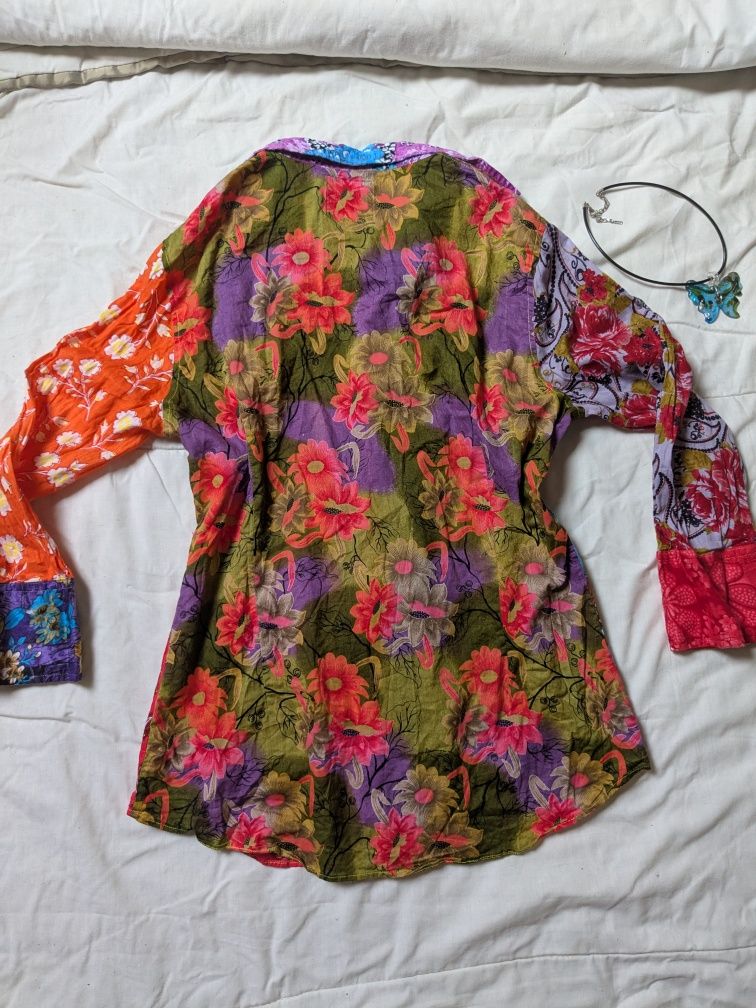 Koszula kolorowa wzorzysta patchwork hippie Boho etno