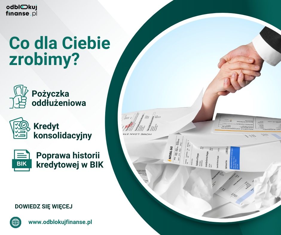 Pożyczka konsolidacyjna, kredyt oddłużeniowy, spłata chwilówek cała PL