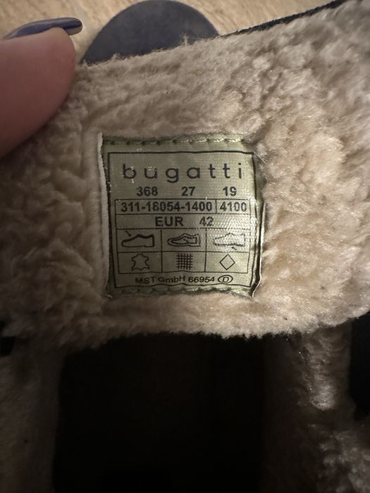 Чоловічі чоботи зимові bugatti 42 натуральна замш і хутро