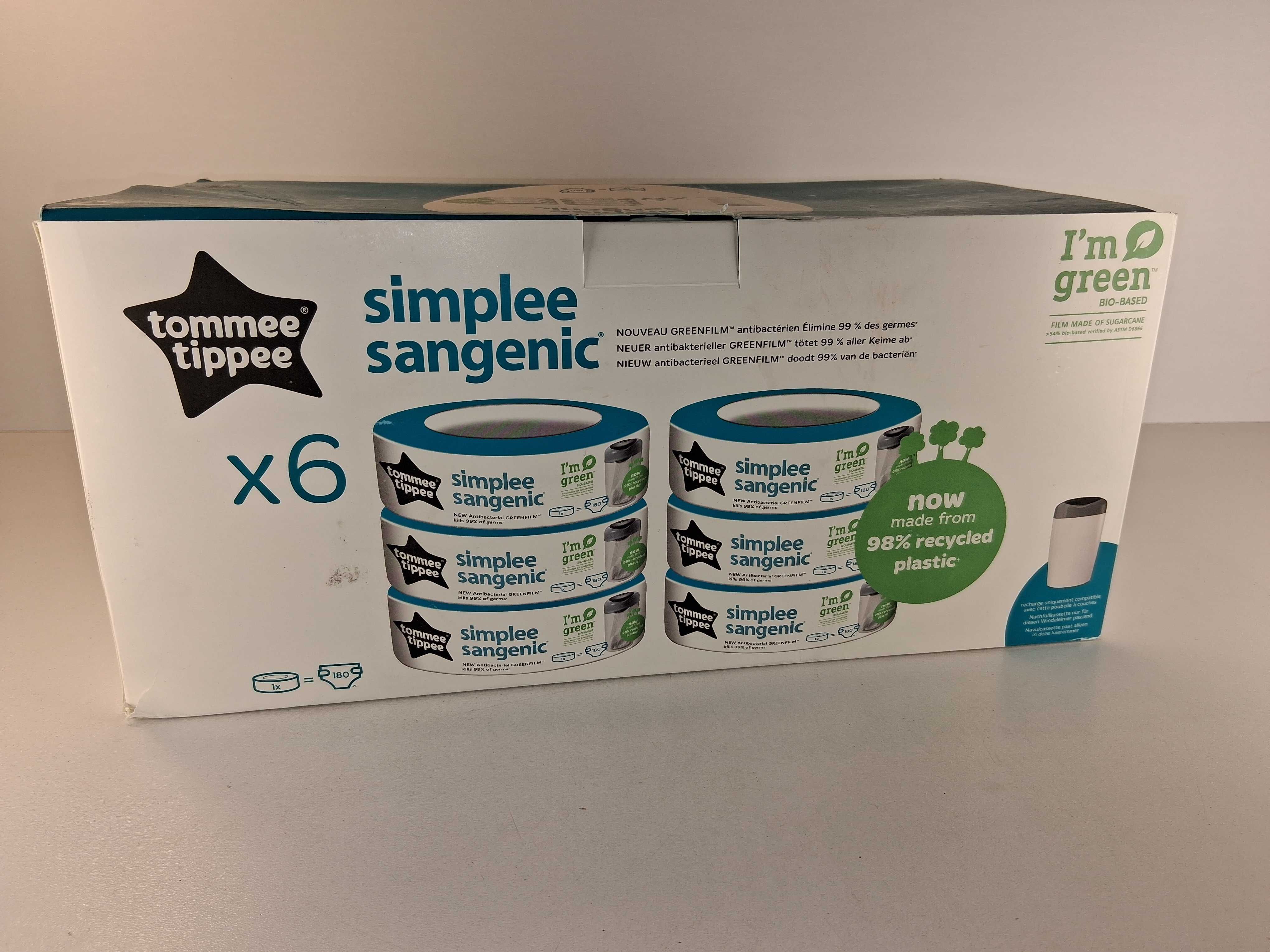 G013 Zestaw 6x Wkłady Do Kosza Na Pieluchy Tippee Sangenic Simplee