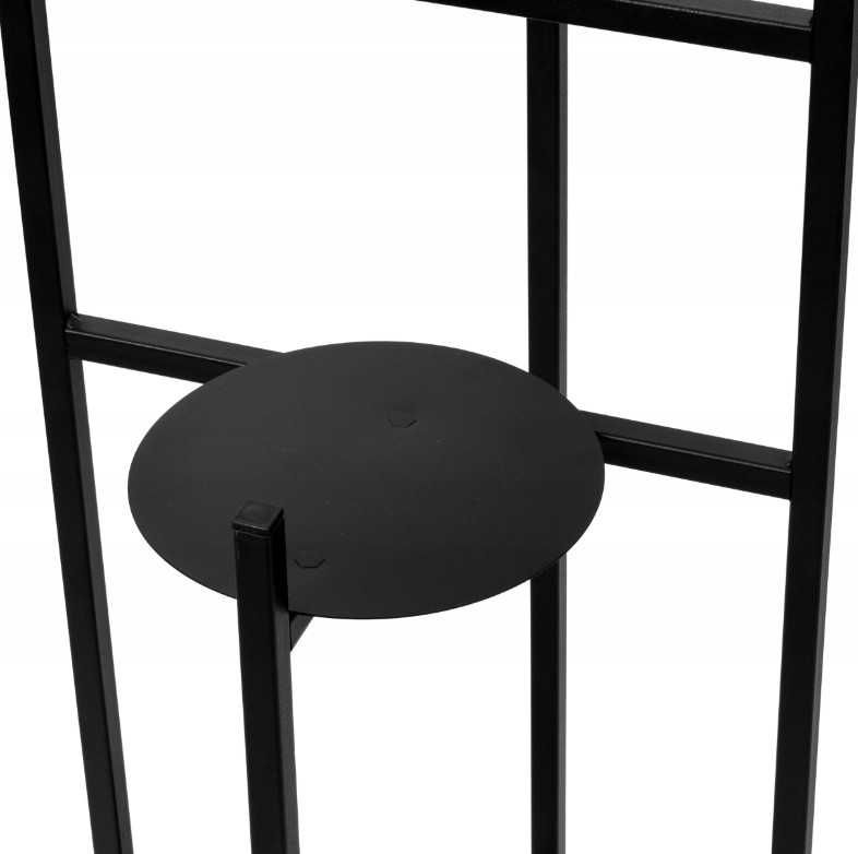 Kwietnik Stojący Metalowy na Kwiaty Loftowy Industrialny Czarny 80cm