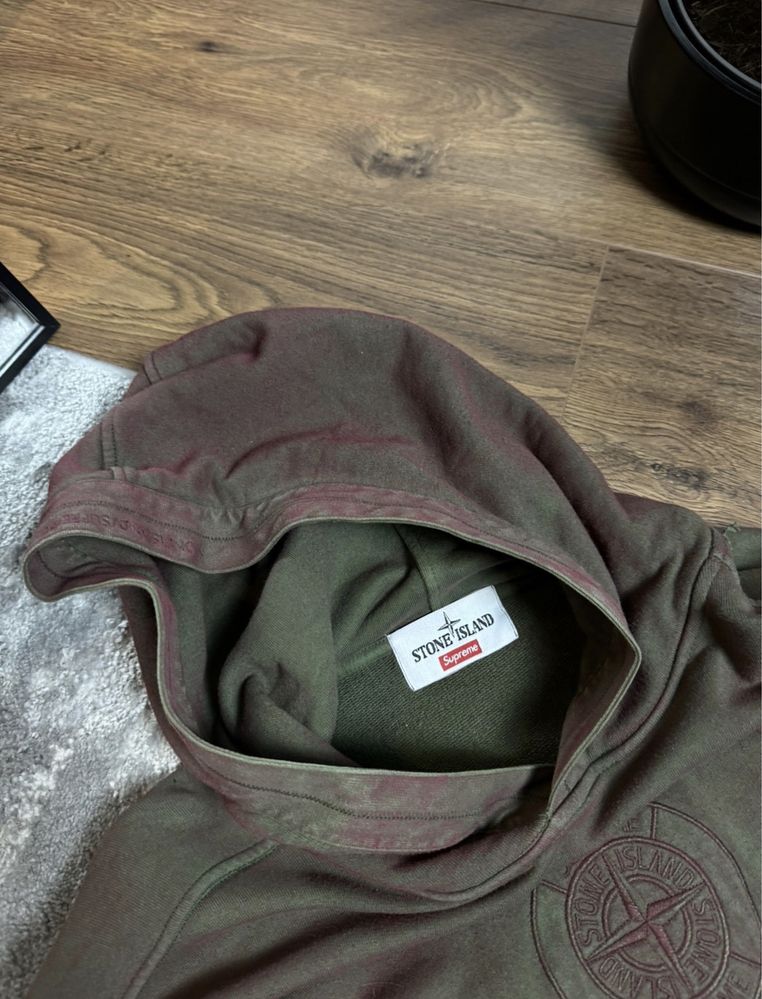 Stone island x supreme hoodie casual