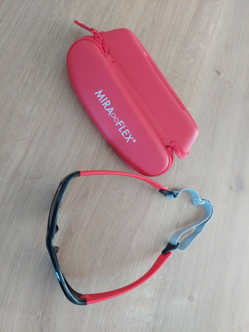 Polar Style S8174 Czarno Czerwone Elastyczne okulary dziecięce z polar