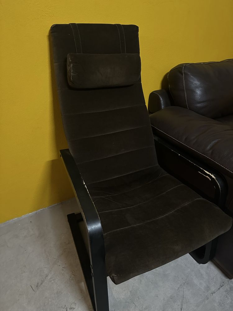 Cadeira ikea se tecido castanho