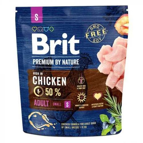 Корм для взрослых собак мелких пород  Brit Premium Adult S 1 кг
