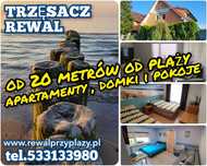 PROMOCJA Noclegi nad morzem pokoje domki kwatery Rewal Trzęsacz OKAZJA