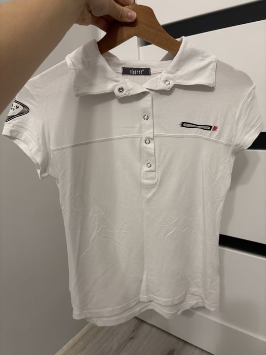 Biała bluzka sportowa polo