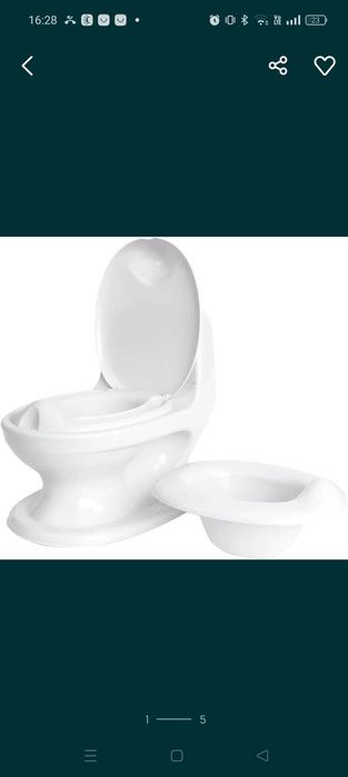 nocnik dla dzieci NUBY w kolorze białym z dźwiękiem spłukiwania.