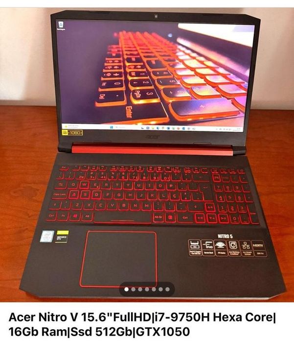 V 15.6"FullHD|i7-9750H Hexa Core|16Gb Ram|Ssd 512Gb|GTX1050