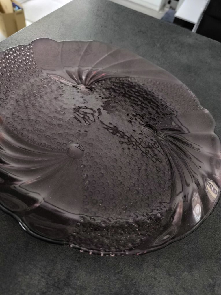 Podstawka szklana na owoce przekąski ciasto średnica 32 cm