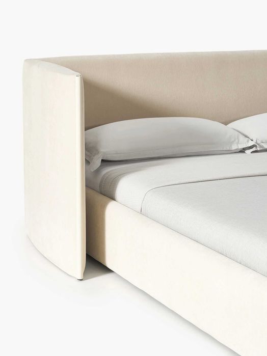 Łóżko tapicerowane z rozkładanym zagłówkiem Otis