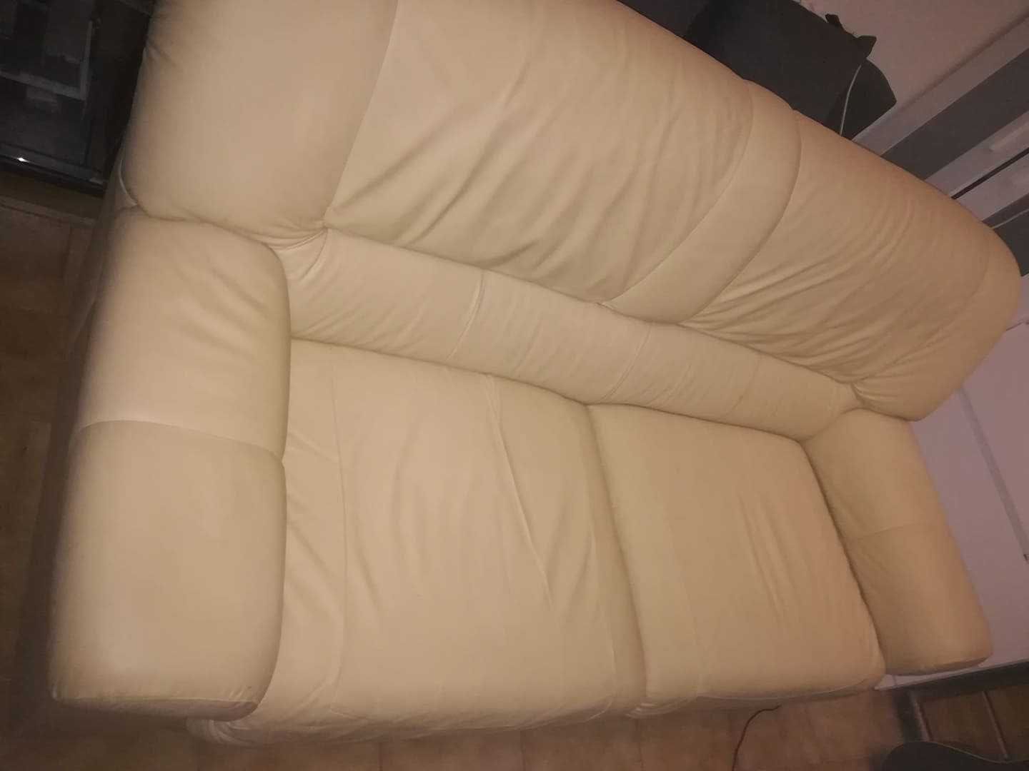 Sofa de couro 3 lugares + capa protetora como novo