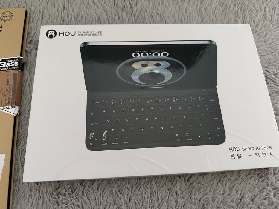 Keyboard case HOU + película de vidro iPad 10/11 de 11 polegadas